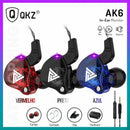 fone de ouvido QKZ AK6 com fio e microfone cobre driver fone de ouvido esportivo hifi baixo estéreo