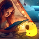 Luminária Infantil de Silicone em Formato de Capivara – Recarregável via USB, Toque, Ideal para Dormir