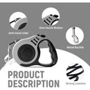 Guia Retrátil para Pets 5 Metros – Resistente com Trava, Suporta até 11,3 kg (Cães e Gatos)