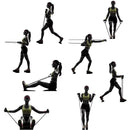 Kit com 11 Extensores Elásticos para Treino Funcional, Academia, Ginástica, Exercícios Fitness e Desenvolvimento Muscular