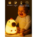 Luminária Infantil de Silicone em Formato de Capivara – Recarregável via USB, Toque, Ideal para Dormir