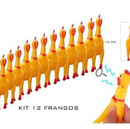 Kit 12 Brinquedo P/ Cães Frango Galinha 16 Cm