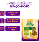 Areia Higiênica Biodegradável Espaço do Bicho Grãos Finos 4kg-16kg – Milho e Mandioca (100% Natural)