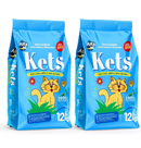 Kit 2 Areia Sanitária Higiênica Natural Argila para Gatos Granulado Médio Kets 12 Kg