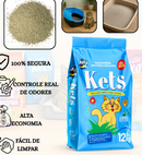 Kit 2 Areia Sanitária Higiênica Natural Argila para Gatos Granulado Médio Kets 12 Kg