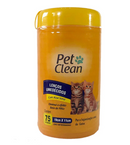 Lenços Umedecidos Pet Clean para Gatos - 75 Unidades