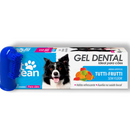 Kit Gel Dental Pasta de Dente Pet Clean + Escova De Dente Dedeira Cores Sortidas Cachorro e Gato