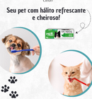 Kit Gel Dental Pasta de Dente Pet Clean + Escova De Dente Dedeira Cores Sortidas Cachorro e Gato