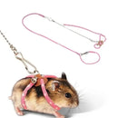 Conjunto de peitoral macio ajustável com guia e sino para pets – para rato, hamster, furão e porquinho-da-índia, guia com arnês anti-mordida para passeio