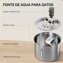 Bebedouro Automático Newpet 3L em Aço Inox para Cães e Gatos – Fonte de Água com Alimentação USB 5V