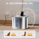 Bebedouro Automático Newpet 3L em Aço Inox para Cães e Gatos – Fonte de Água com Alimentação USB 5V