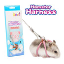 Conjunto de peitoral macio ajustável com guia e sino para pets – para rato, hamster, furão e porquinho-da-índia, guia com arnês anti-mordida para passeio