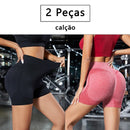 Kit 2 em 1 – Leggings e Shorts Femininos para Yoga e Treino, Cintura Alta com Efeito Modelador de Barriga e Glúteos