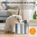 Bebedouro Automático Newpet 3L em Aço Inox para Cães e Gatos – Fonte de Água com Alimentação USB 5V